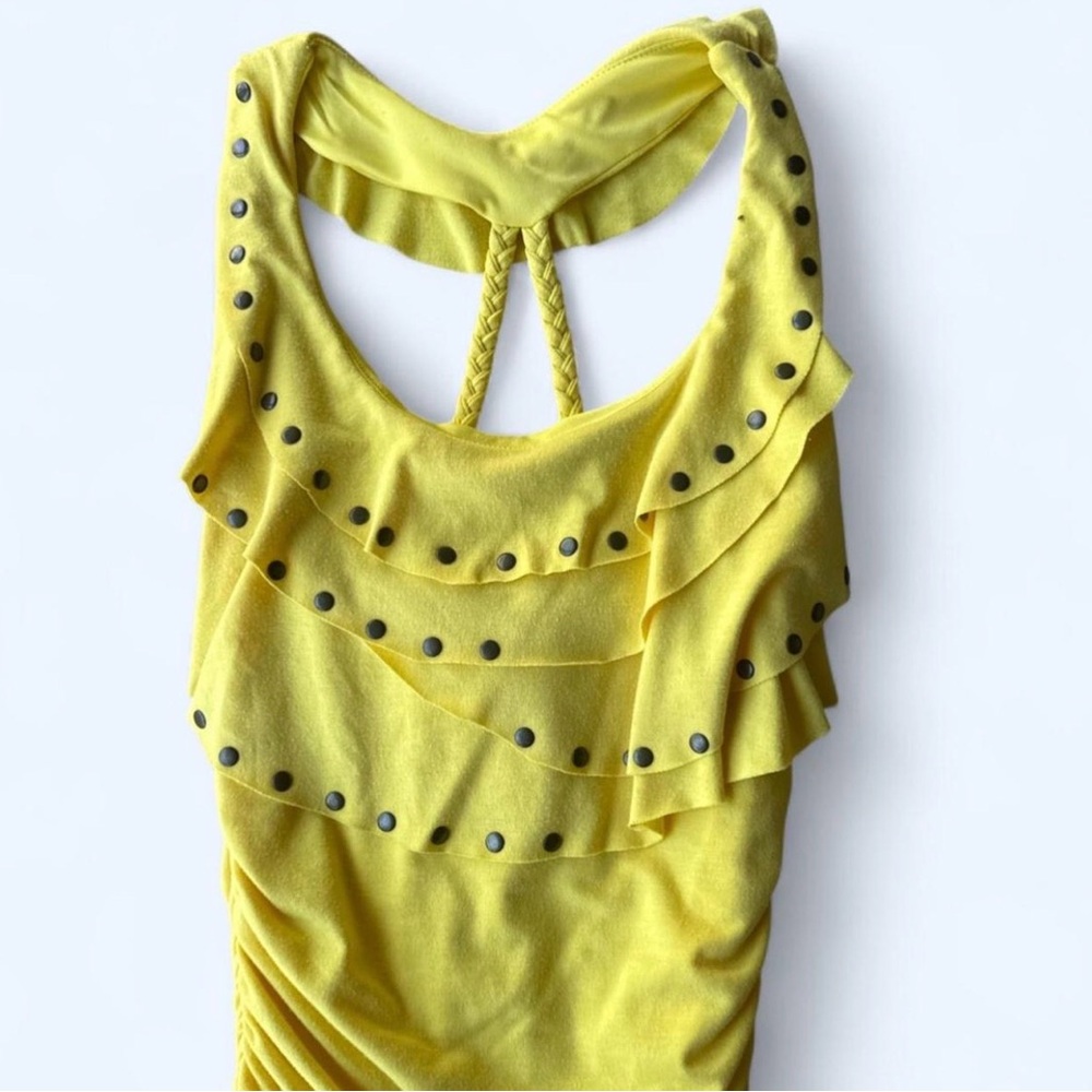 Xoxo Yellow Ruffled Halter Top